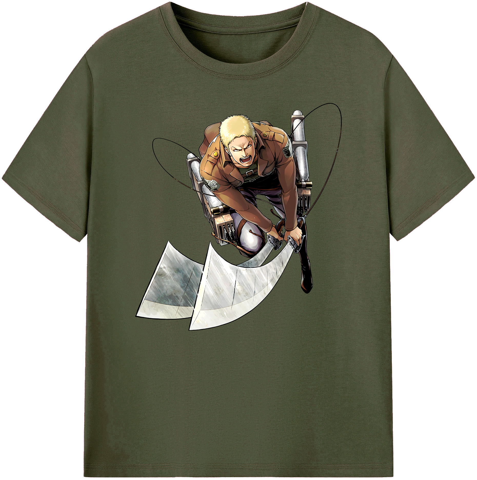 （画像用） 進撃の巨人 ライナー・ブラウン Attack on Titan Reiner Braun 綿100％ メンズ半袖Tシャツ｜肌触りやわらか＆通気性